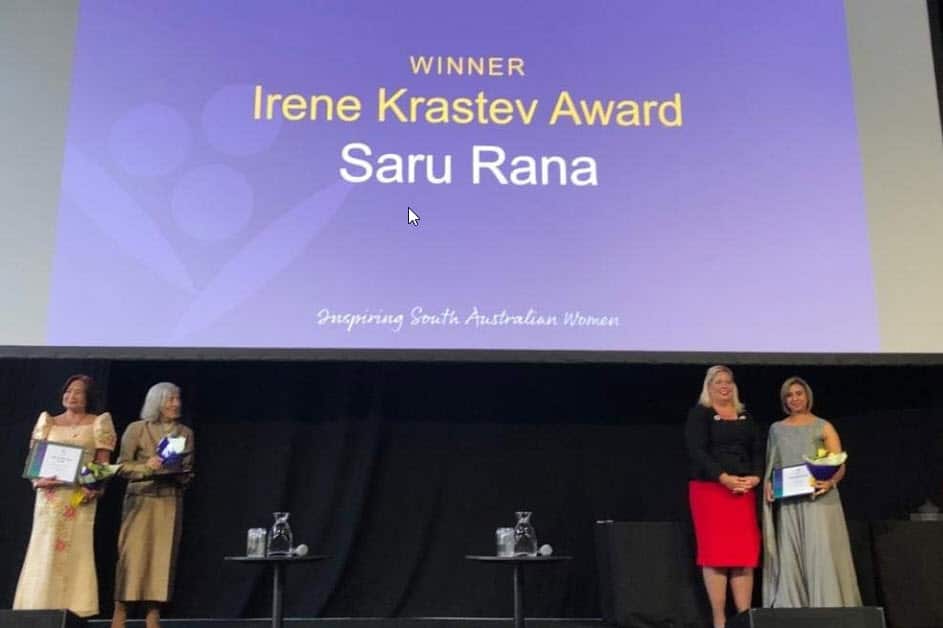 भारतीय ऑस्ट्रेलियाई सारू राणा को मिले साउथ ऑस्ट्रेलिया के इंटरनेशनल विमेंस डे अवार्ड 2020 