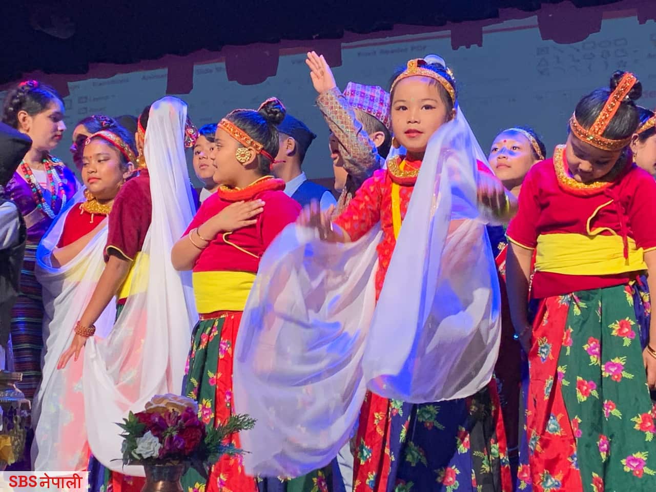 Children in traditional Nepali outfit.