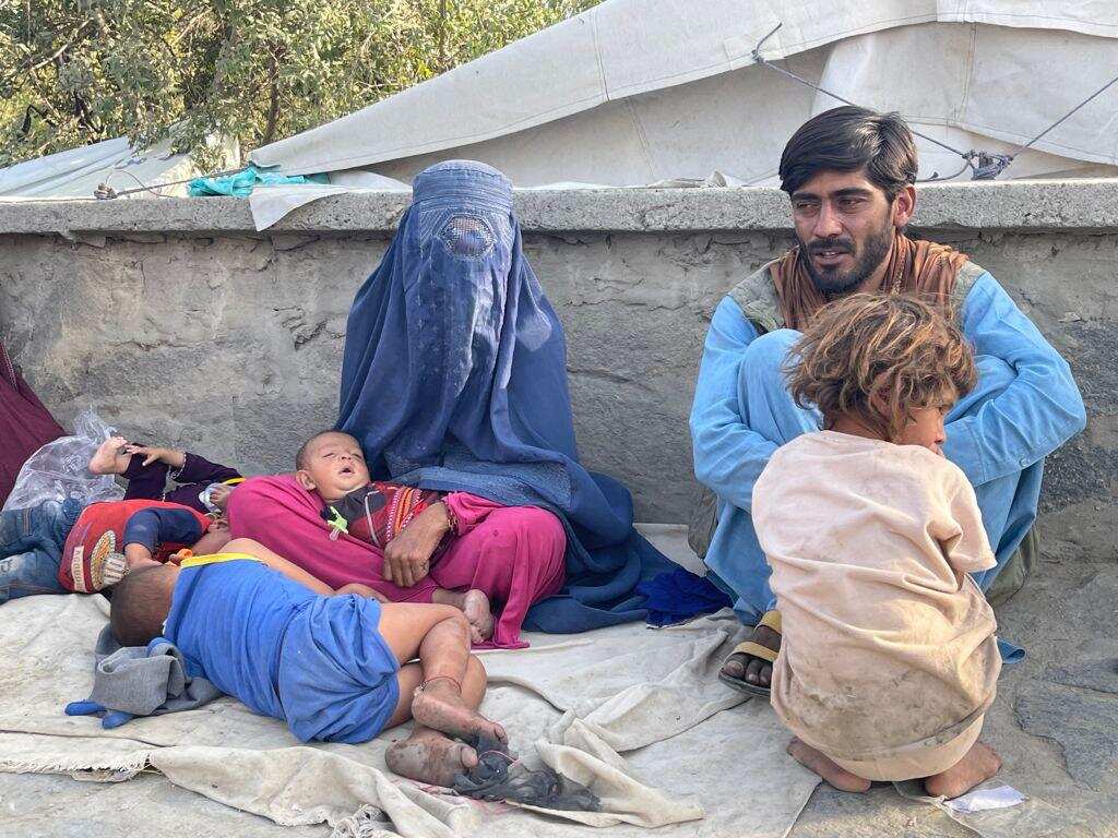 Displaced Afghan family.