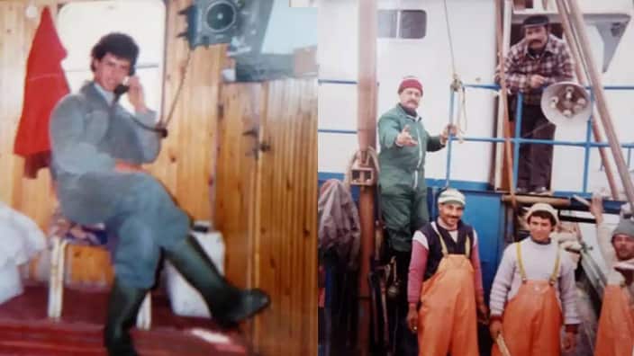 Combined photo for Mahmoud Moussa in a fishsing ships