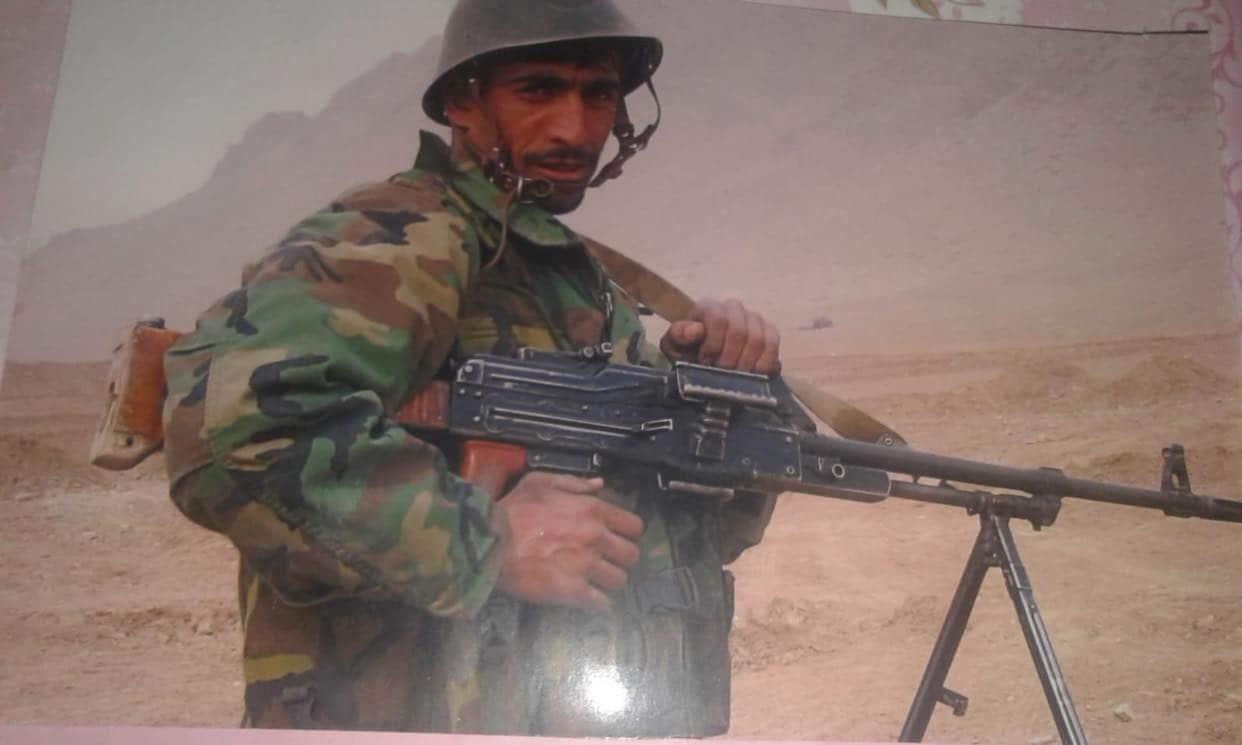 Mohammad Salem as a soldier for the Afghan army.