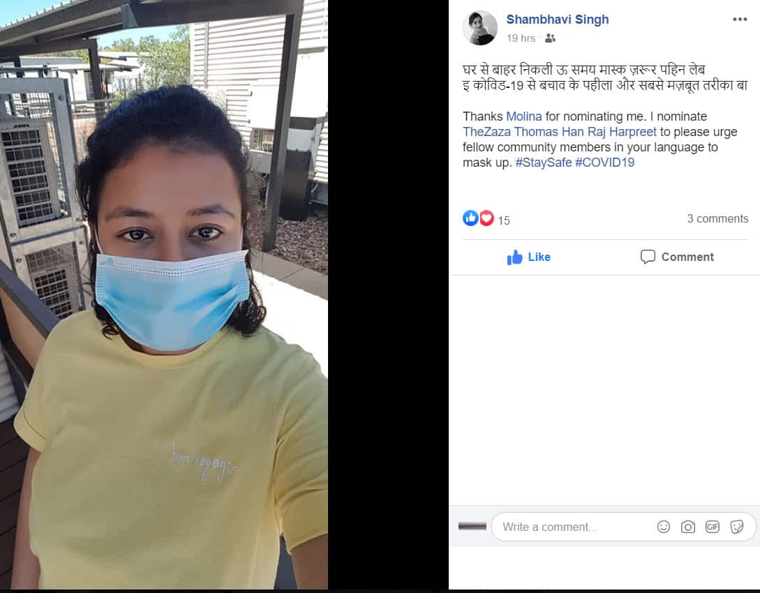 Indian Australian Women run a language campaign to wear a mask