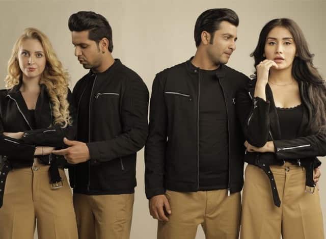 Sammy Gill and King B Chouhan with their costars in Teri Meri Jodi