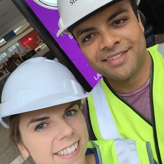 Rizwan Syed and Sandrine Setting up