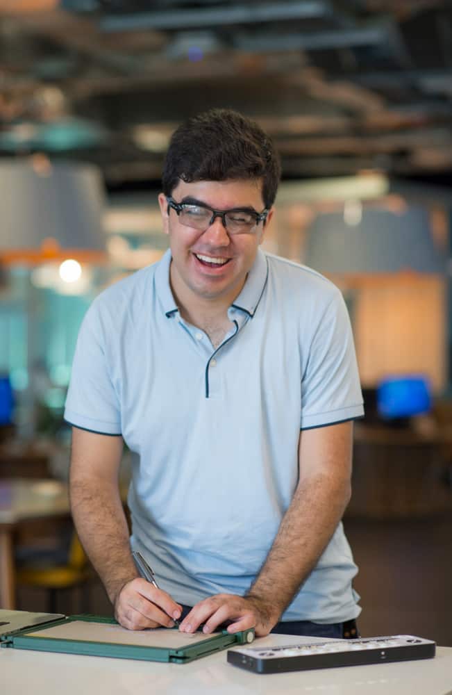 Shanti (Electronic Engineering) with Guide Dog at P Block Gardens Point