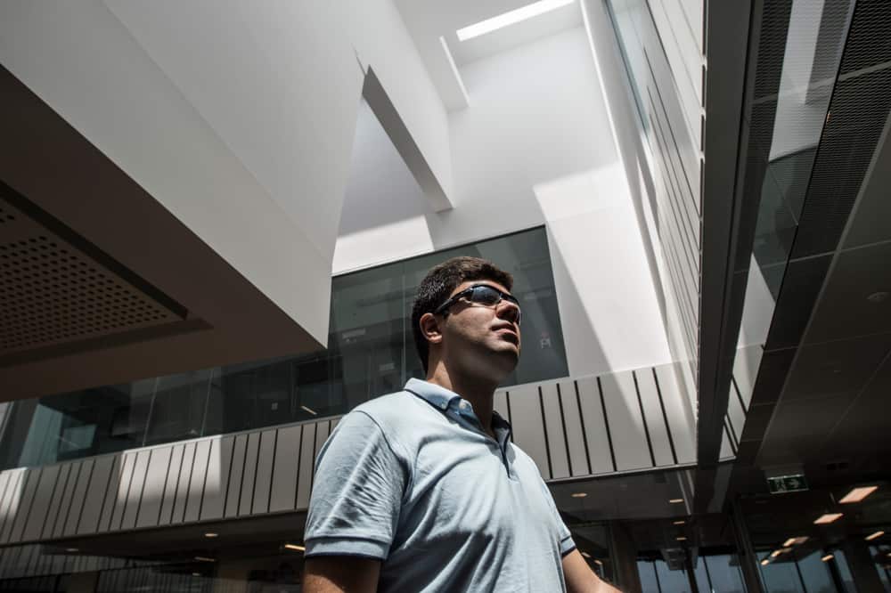 Shanti (Electronic Engineering) with Guide Dog at P Block Gardens Point