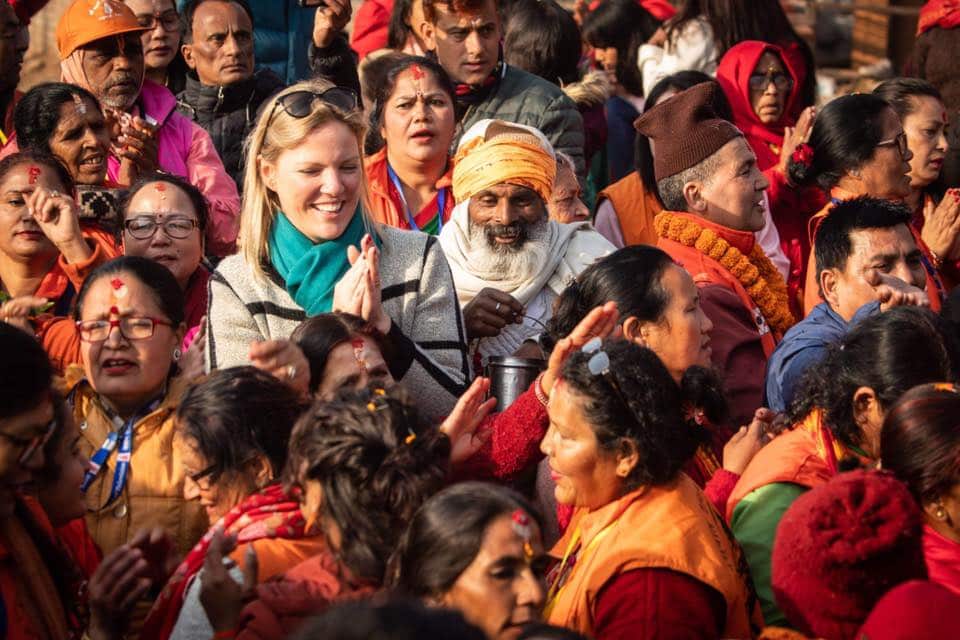 Australian visitor Sarah Thapa celebrated the Shivaraatri Festival in Kathmandu's Pashupatinath Temple for the first time.