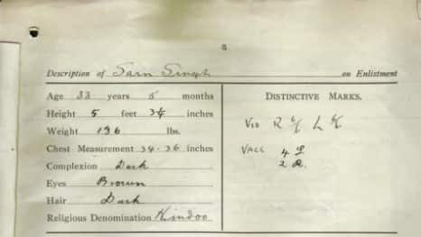 One set of AIF records showing Sarn Singh as a Hindoo