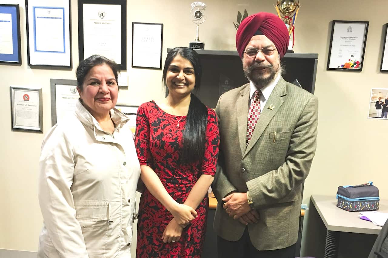 Satinder and Jaswinder Chawla at SBs Punjabi Office