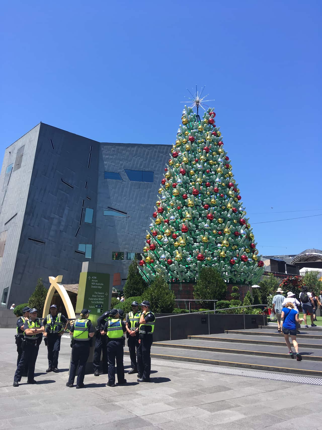 Police in federation Square
