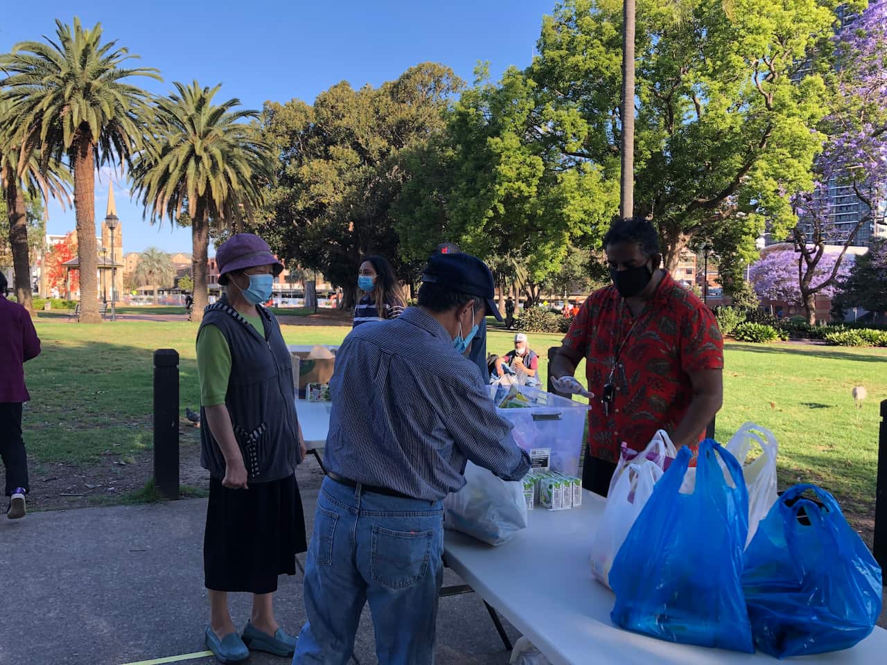 Sanjay Kumarasingham is a volunteer at the Westmead Sai Centre in Sydney’s west that distributes free food packages to the homeless. 