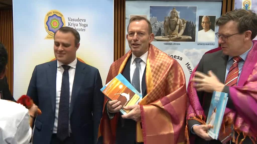 Former Prime Minister Tony Abbott was felicitated by high Commissioner of India