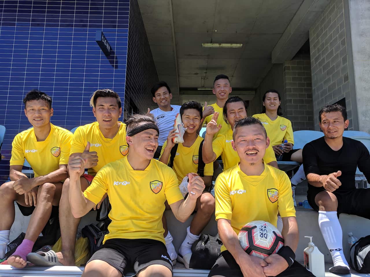 Druk FC from Canberra spoke to SBS Nepali with team captain Sonam (1st bottom right)