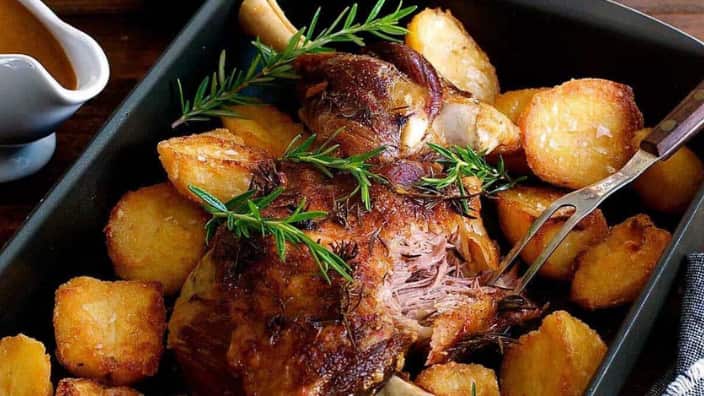 Slow roasted lamb shoulder