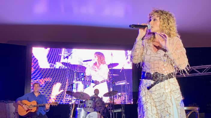 Eleonora Zouganeli performing at the 37th Greek Festival 