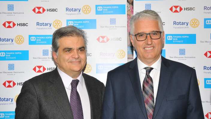 George Protopapas, National Director of SOS Children’s Villages Greece and Nicholas Pappas, President of The Hellenic Initiative Australia.