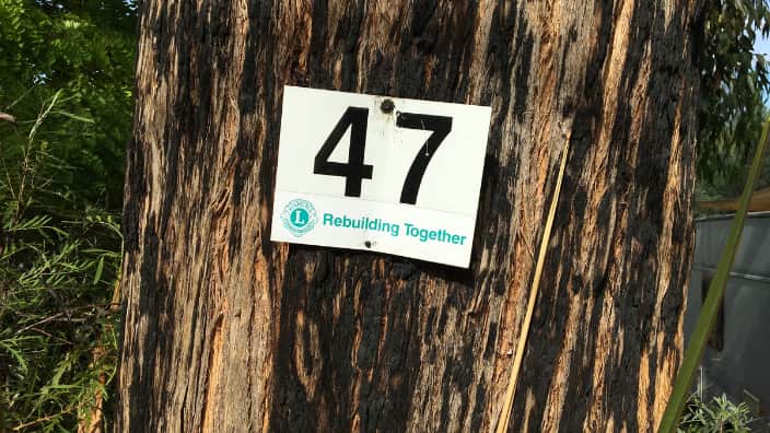 A temporary address sign given to the residents in the aftermath of Black Saturday 