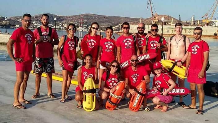 Ibo Azir with a group of lifeguards from the Lifeguard Hellas Save & Rescue Volunteer Team