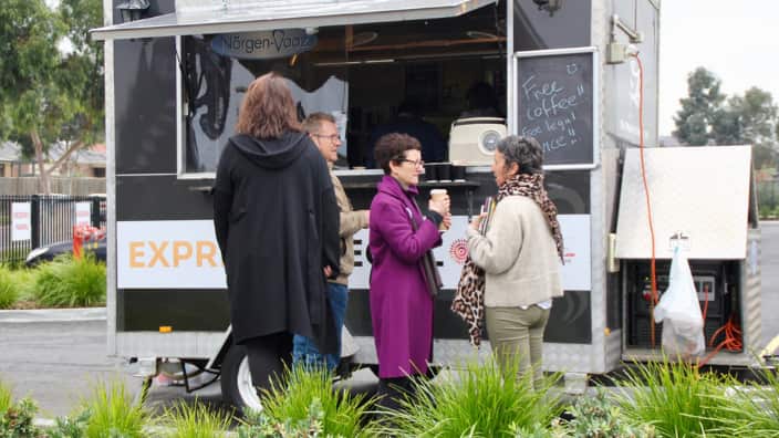The van can often be seen at markets, schools, libraries and other common congregation spots in the area