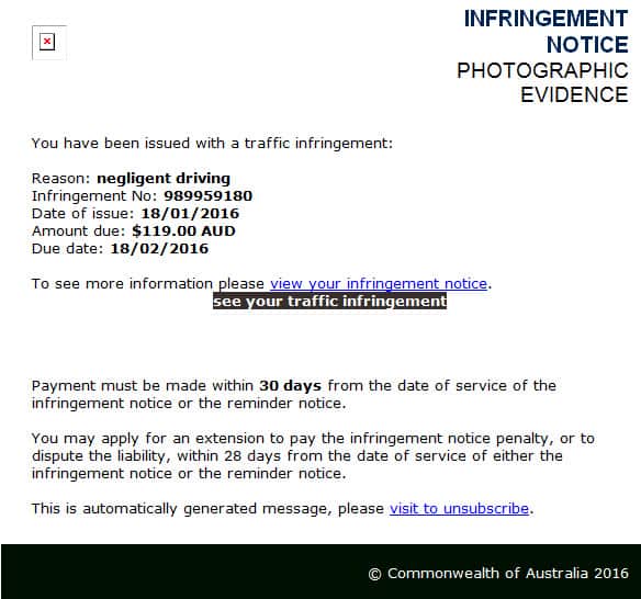 An SBS Punjabi listener sent us this fake infringement notice 