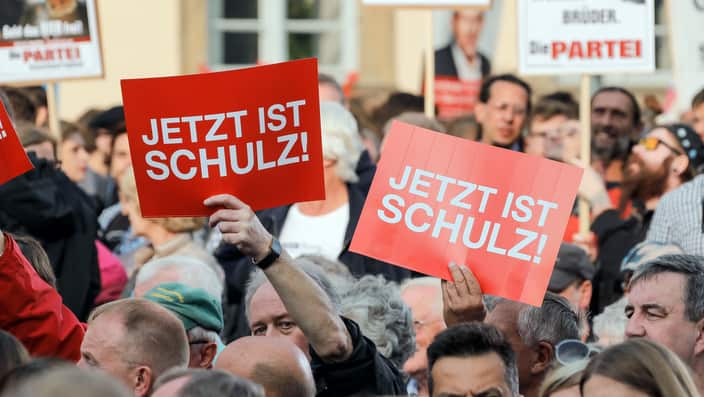 Anhänger von SPD-Kandidat Martin Schulz in Bamberg