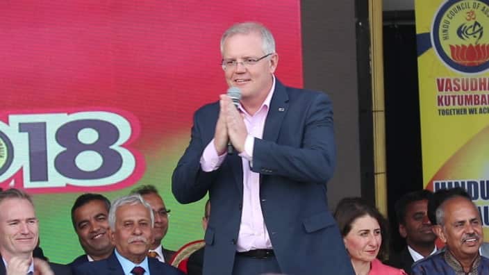 Prime Minister Scott morrison in Diwali mela