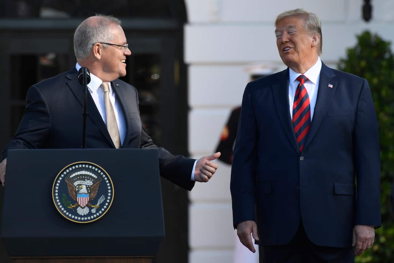 Scott Morrison and Donald Trump in US White House