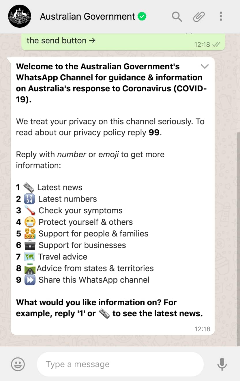 Government launches coronavirus WhatsApp messaging service