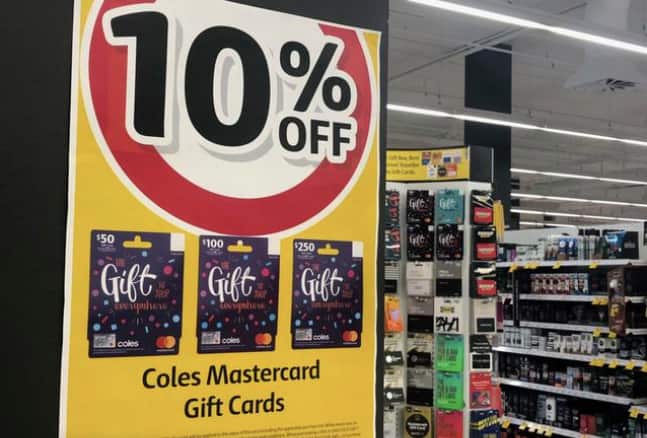 Coles 10% off gift card