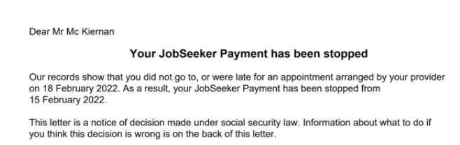 社會服務部發出信件