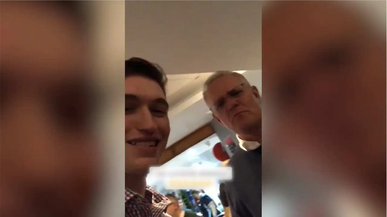 While the prime minister said it was a private event and walked away, the man began yelling.