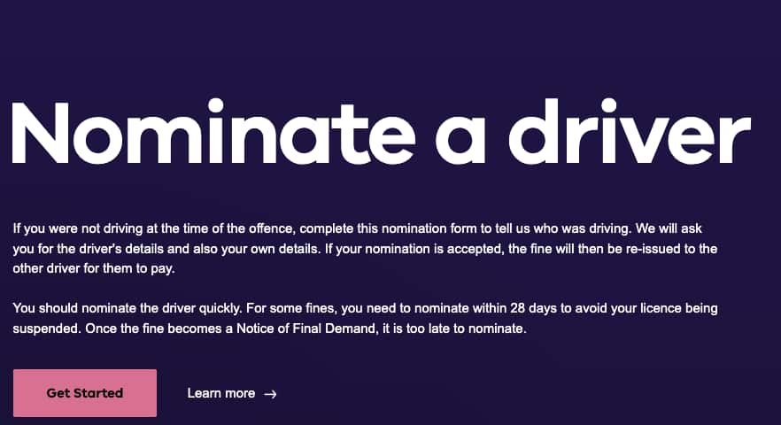 Nominate a driver on Fines Victoria's website.
