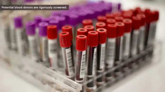 Potential blood donors are rigorously screened.
