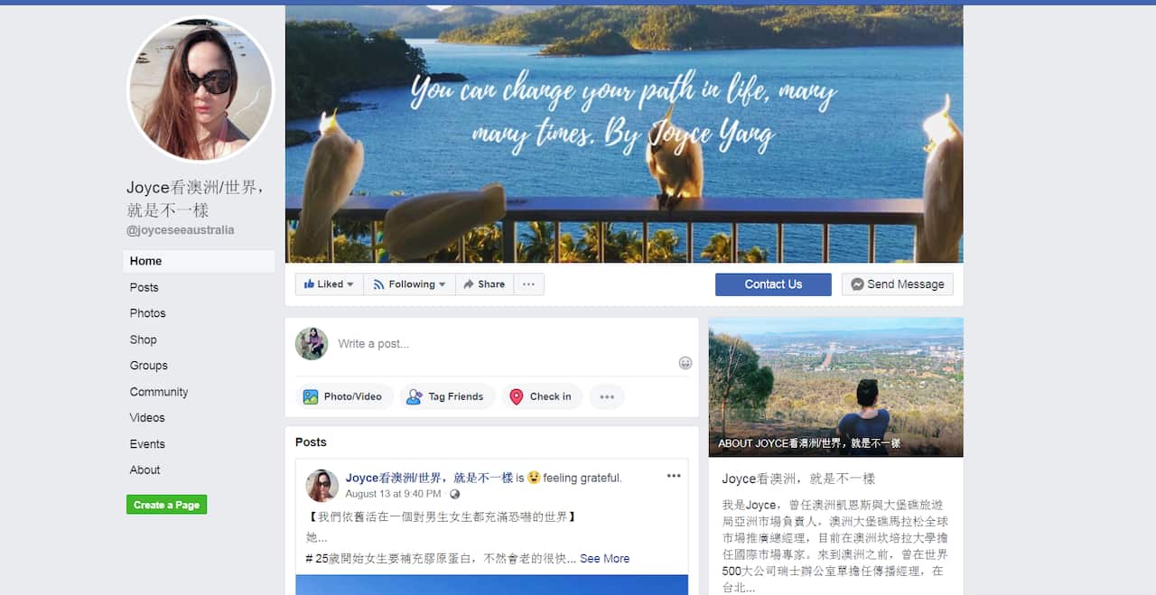 Facebook page @joyceseeaustralia