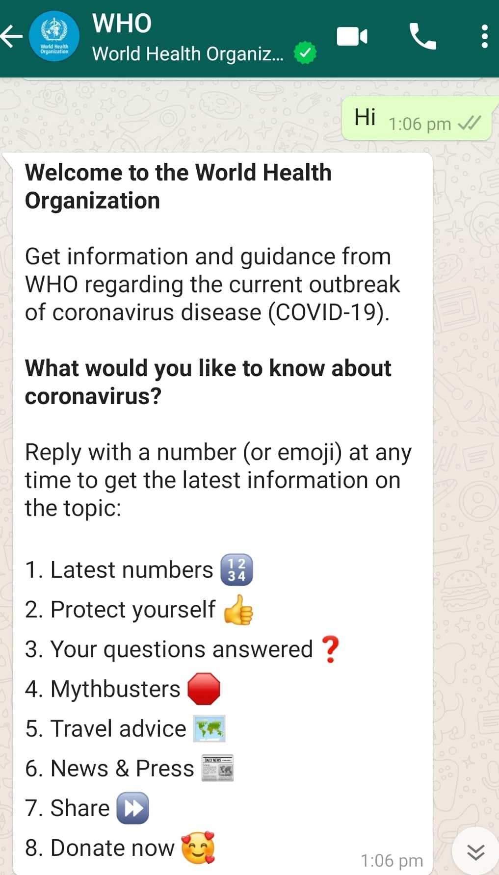 WHO provides information about Coronavirus