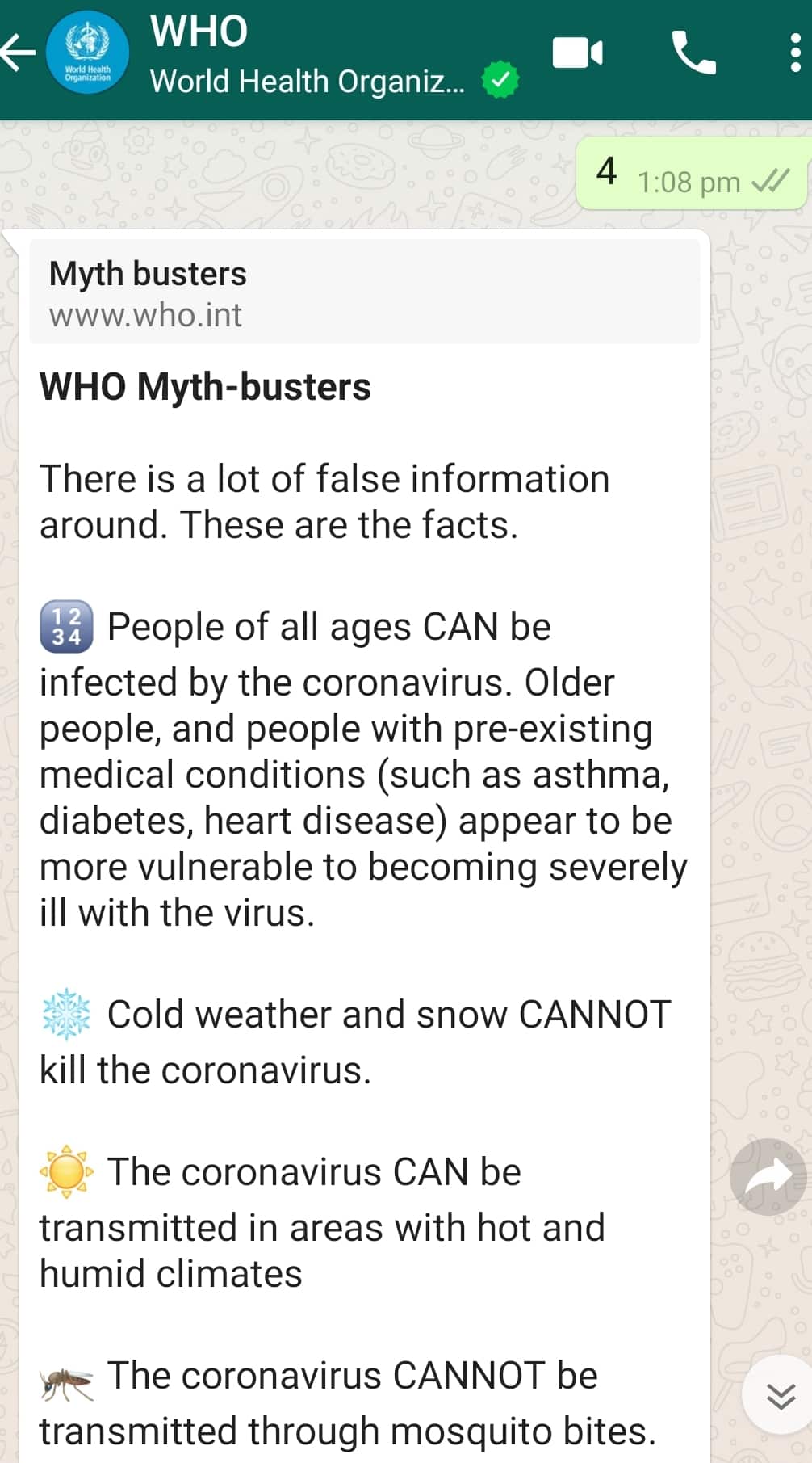 WHO provides information about coronavirus