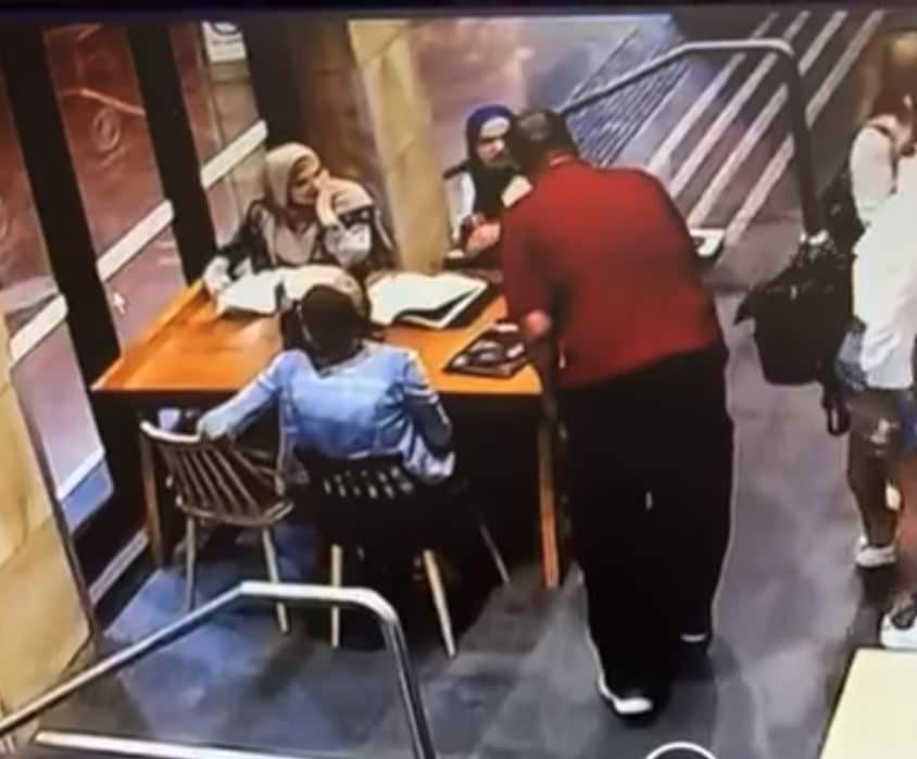 screenshot from CCTV footage shows the attack on a pregnant woman in western Sydney