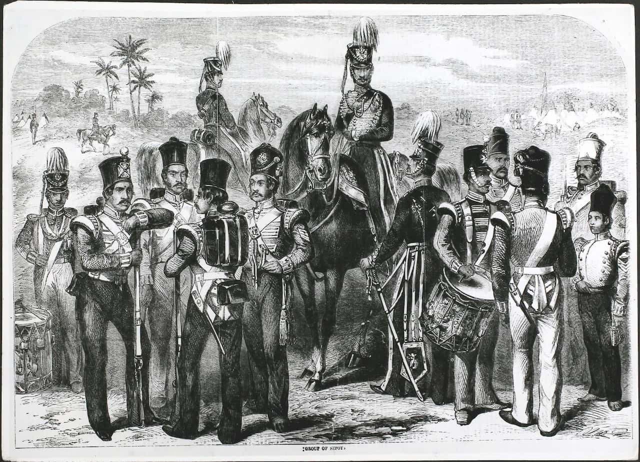 Group Of Sepoys From Illustrated Times, 11/7/1857