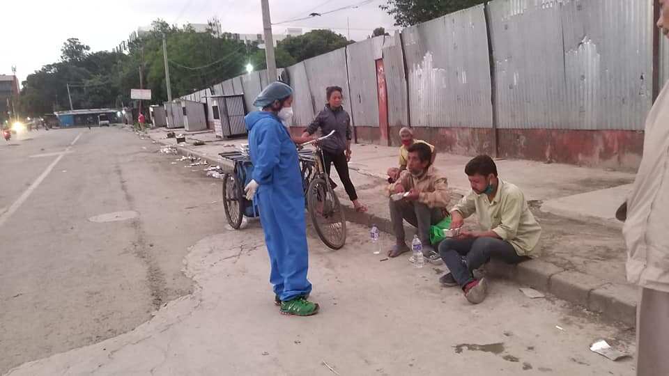 Free food distribution in nepal