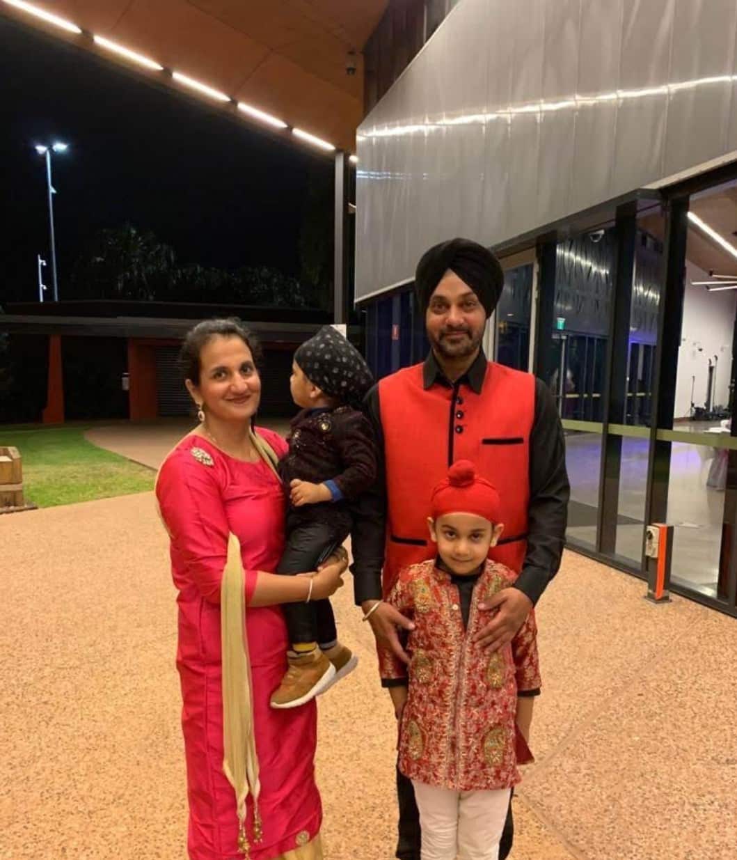 Jaspreet Singh Shah with his wife Amardeep Kaur and children Maanasbir and Jashanbir.