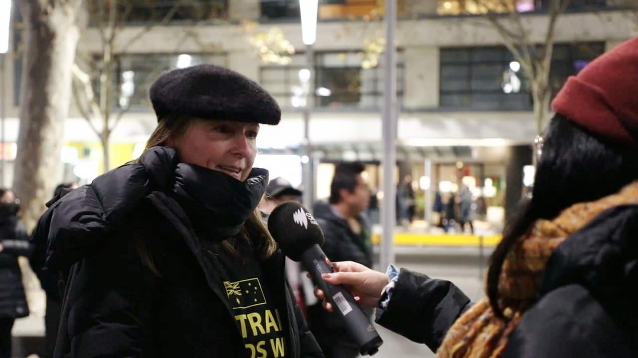 Sharon attends the 612 Anniversary Rally in Melbourne