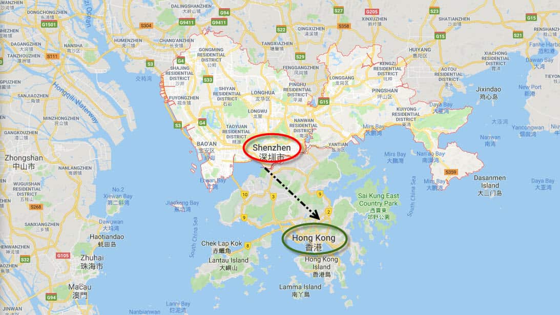 Shenzhen stadium near Hong Kong