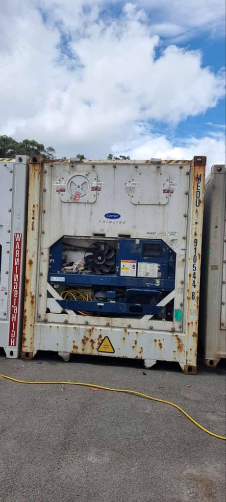 Shipping container holding the prohibited substance.