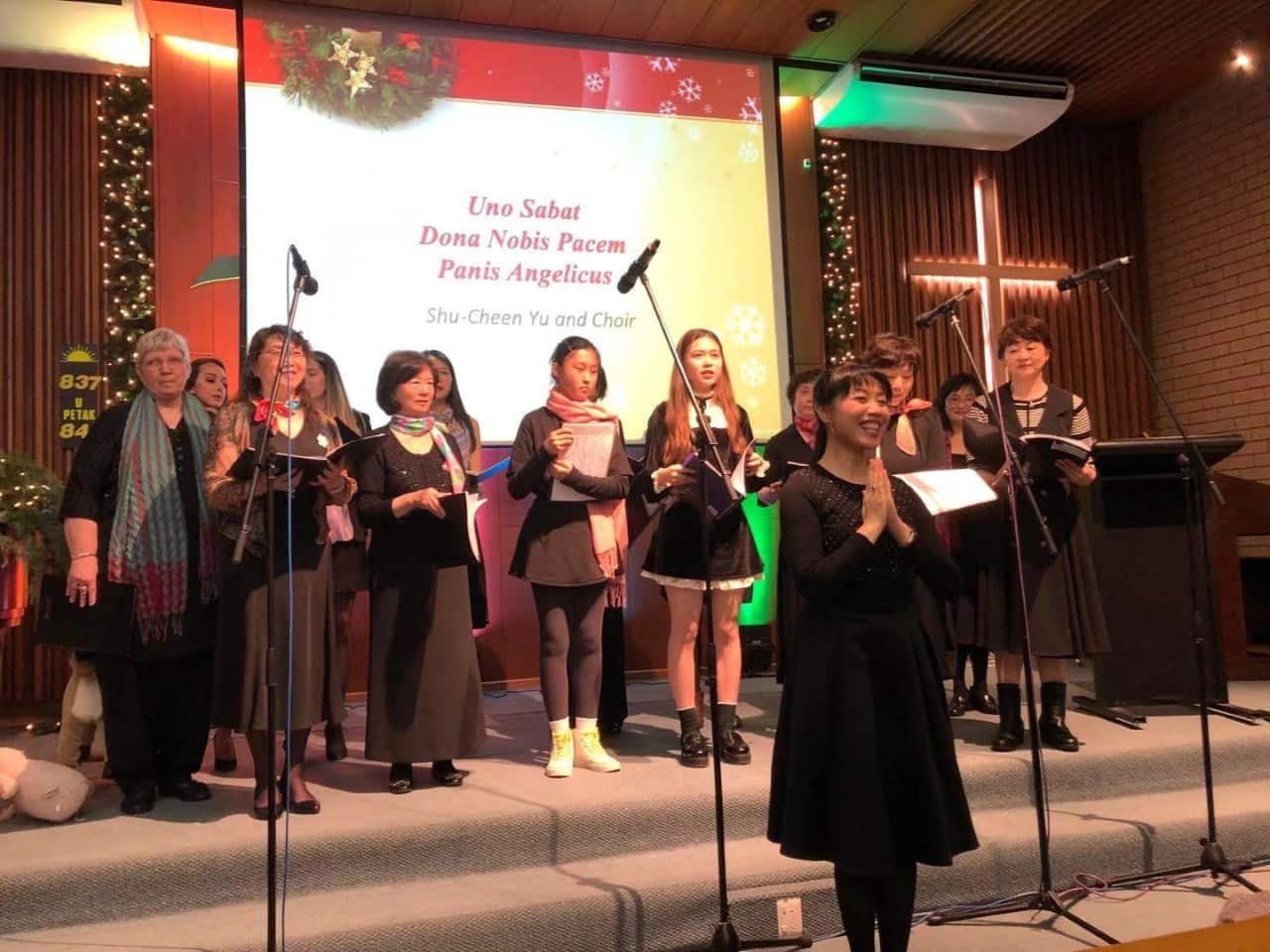 Shu Cheen Yu with the Lotus in St Albans Croatian Seventh-day Adventist Church