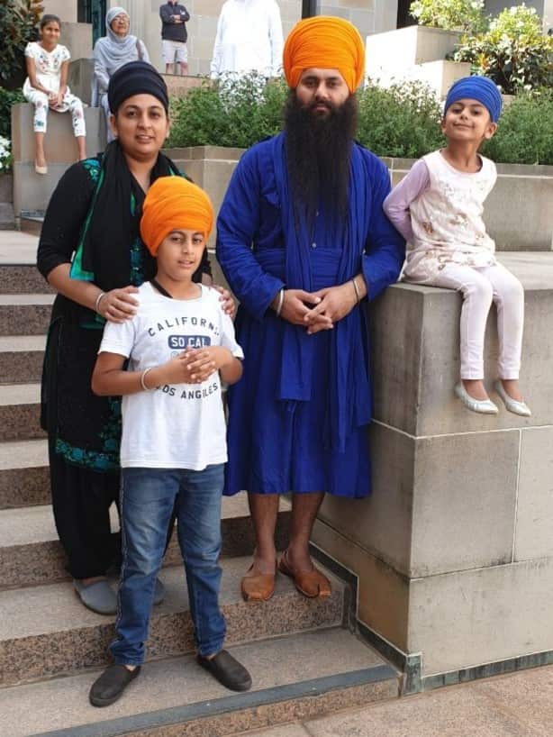 Gurjeet Singh, his wife Manjinder Kaur and their children Balsharn Kaur and Yuvraj Singh