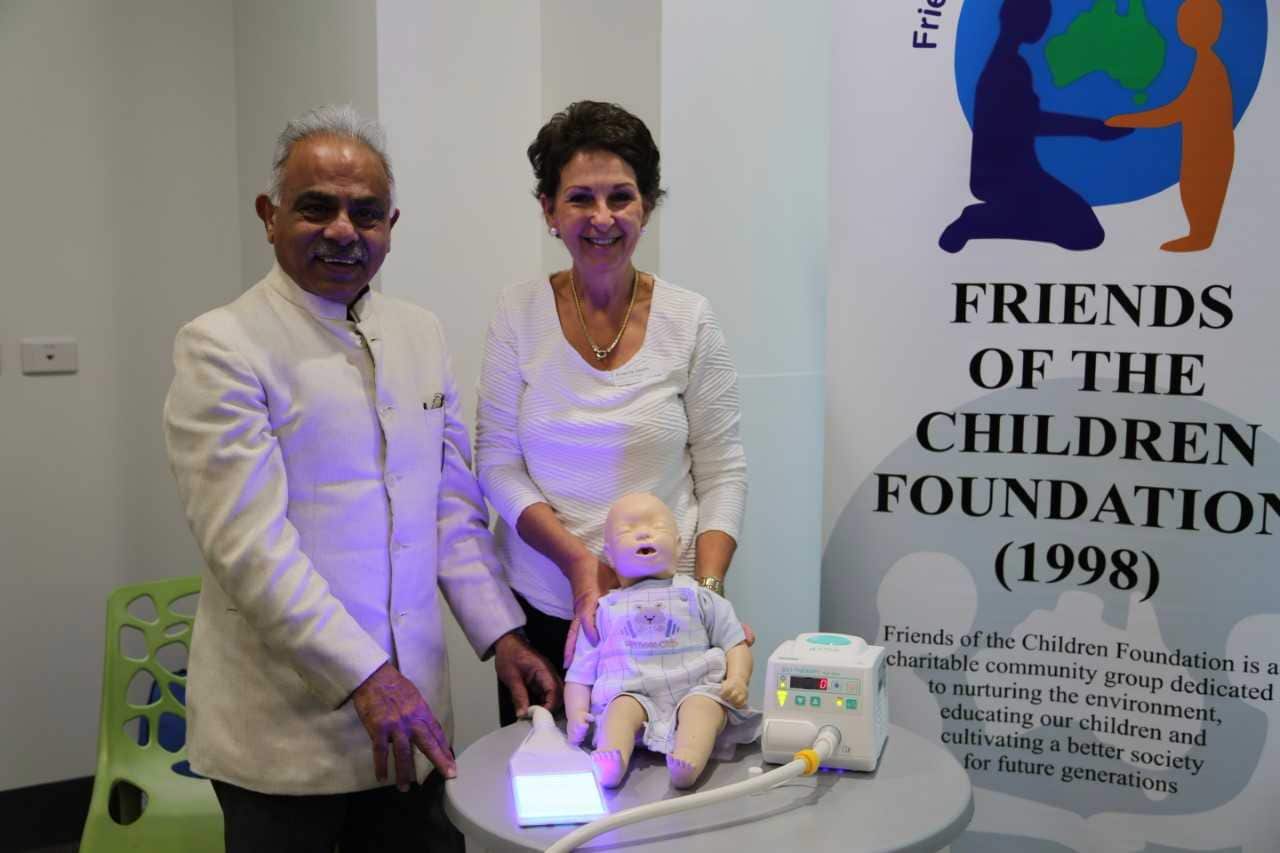 Shashi Kochhar with the Billy Blanket donation