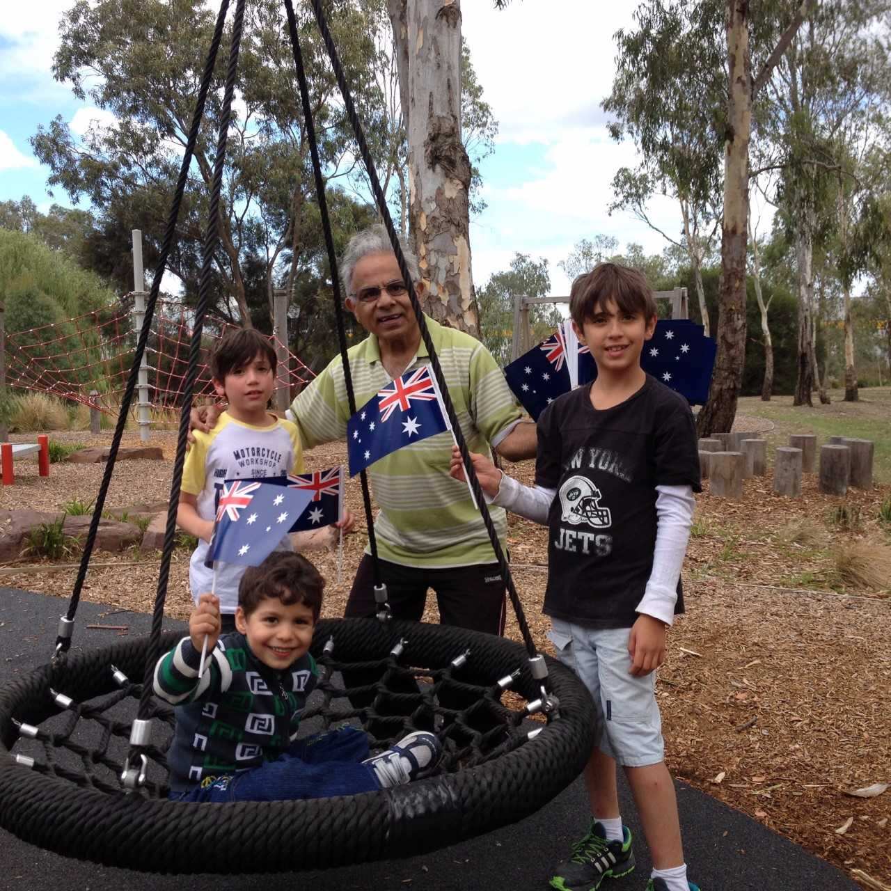 Shashi Kochar with some children