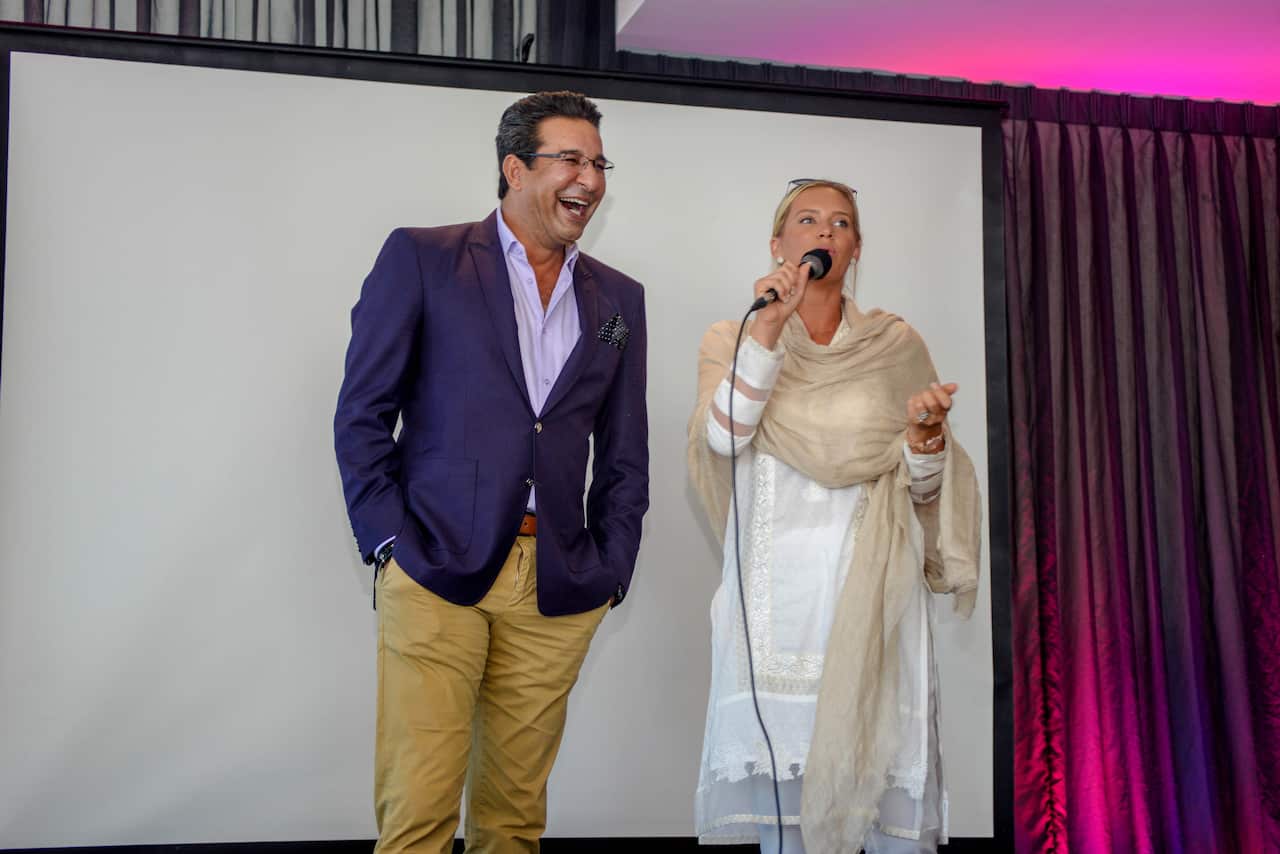 wasim akram and Shaniera akram.