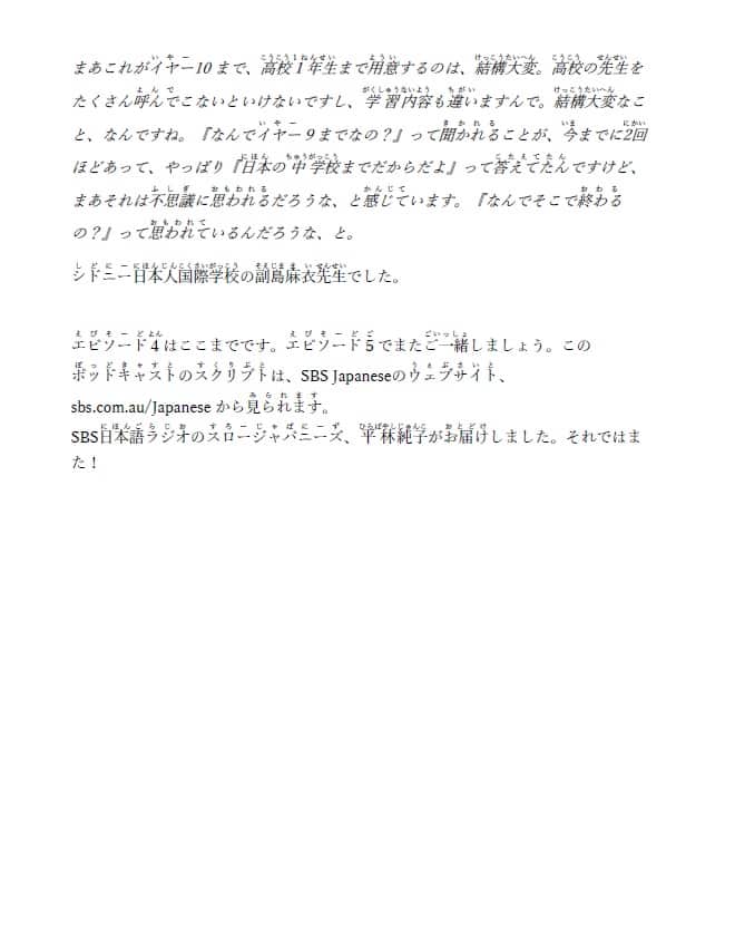 Script for Episode 4 for Slow Japanese, a podcast by SBS Japanese for the language learners.