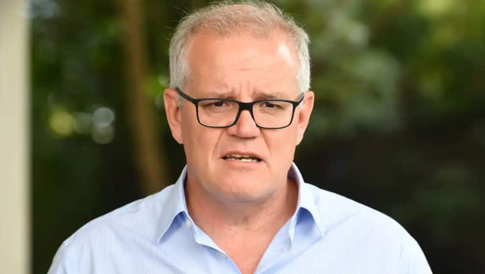 Prime Minister Scott Morrison speaks to the media during a press conference in Windsor, Sydney, Saturday, 12 March, 2022. 